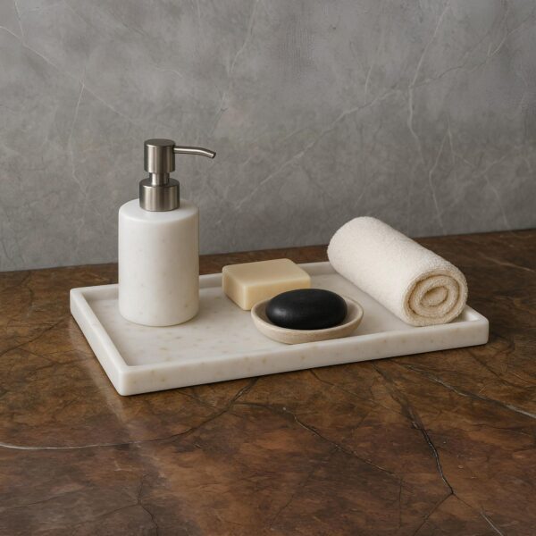 Handmade Marble Decorative Tray | Indian Handicraft | Home Decor Catchall