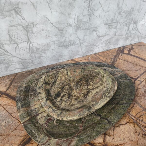 Natural Green Marble Tray | Decorative Catchall Tray | handmade stone Organizer & key holder
