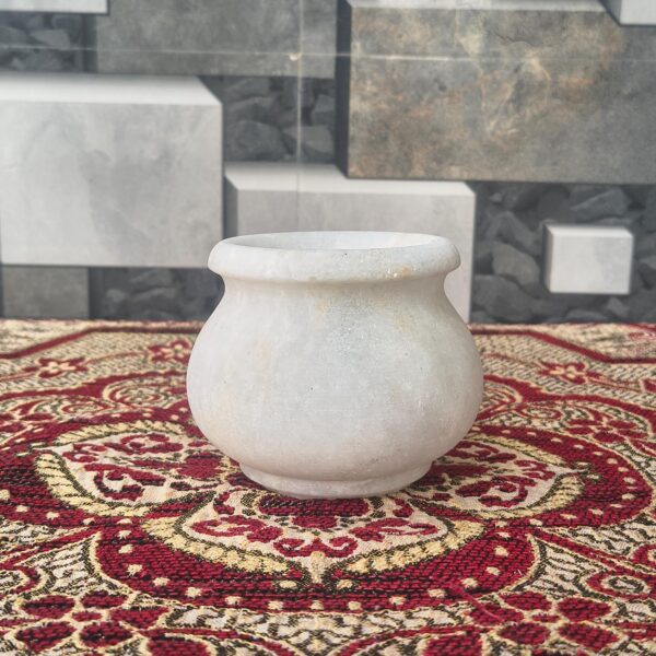 Handmade Marble Decorative Pot | 4x4x5 in | Stone Kalash