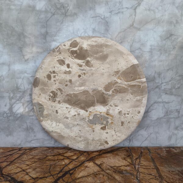 Handmade Panther Round Table Top – Natural Stone Coffee Table Surface – Custom Sizes Available