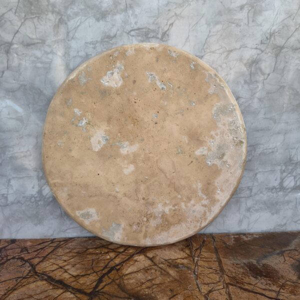 Travertine Round Table Top – Natural Stone Coffee Table Surface – Custom Sizes Available