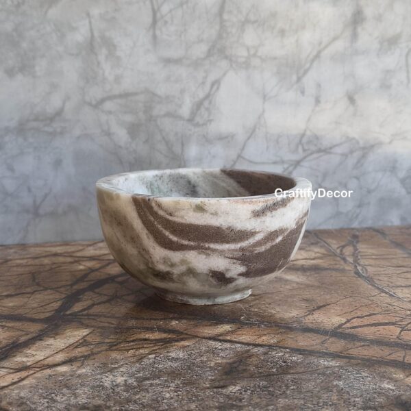 Handcrafted Marble Bowl: Decorative Natural Stone centre piece