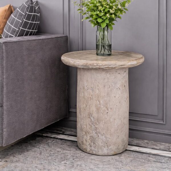 Travertine Side Table | End Table | Nightstand | Handmade with Natural Stone | Customizable