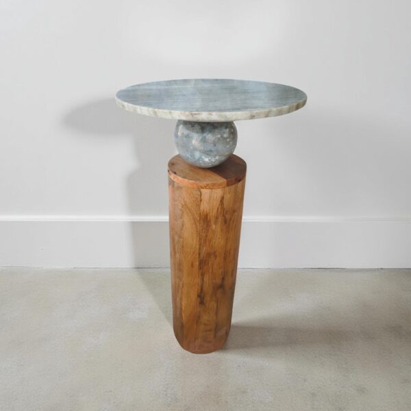 Handcrafted Marble Side Table | Modern Accent Coffee Table | Indian Handmade Furniture